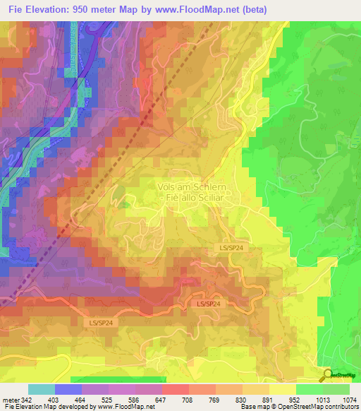 Fie,Italy Elevation Map