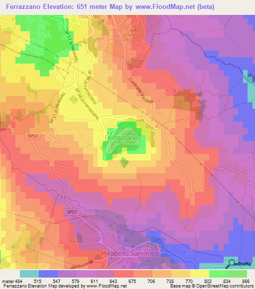 Ferrazzano,Italy Elevation Map