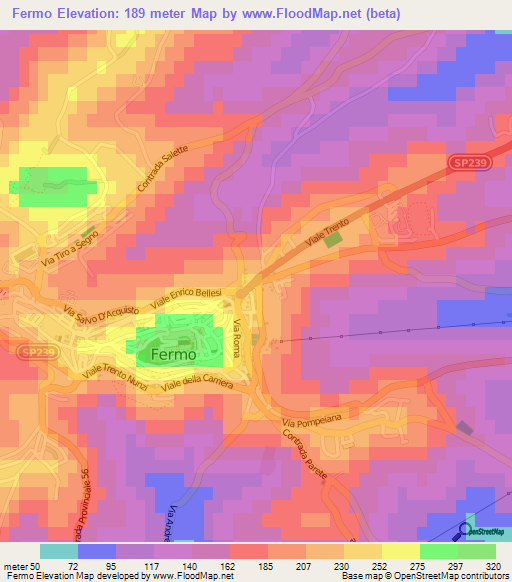 Fermo,Italy Elevation Map