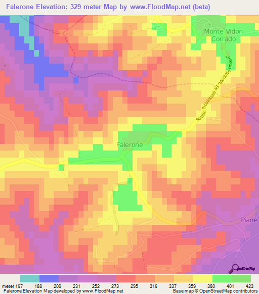 Falerone,Italy Elevation Map