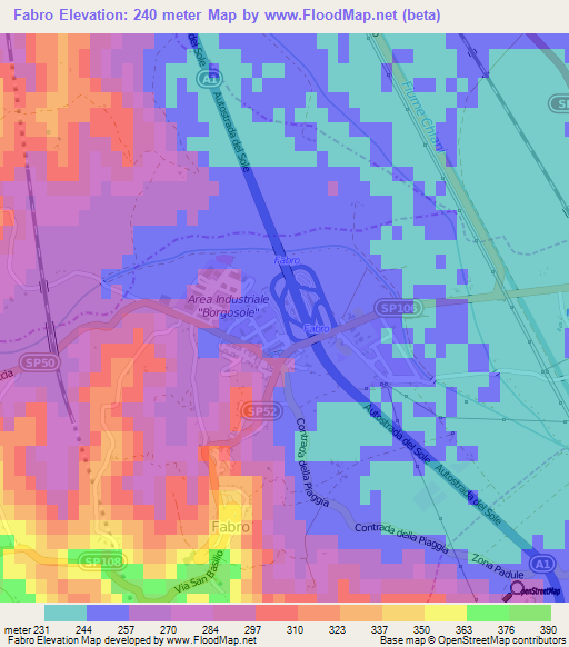 Fabro,Italy Elevation Map