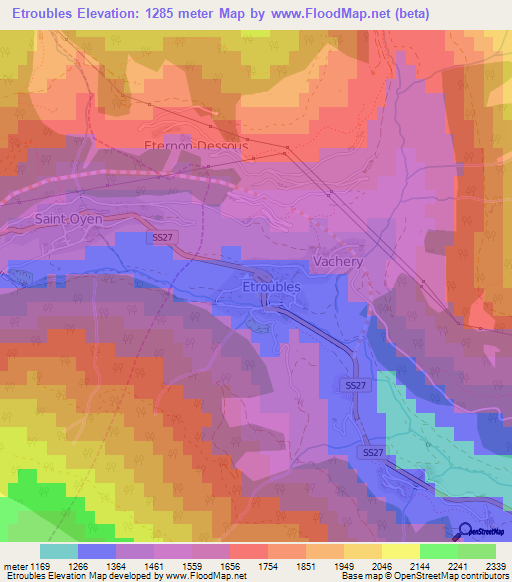 Etroubles,Italy Elevation Map