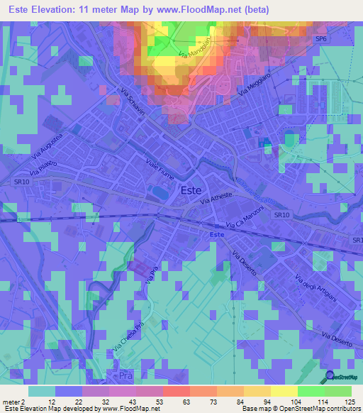 Este,Italy Elevation Map