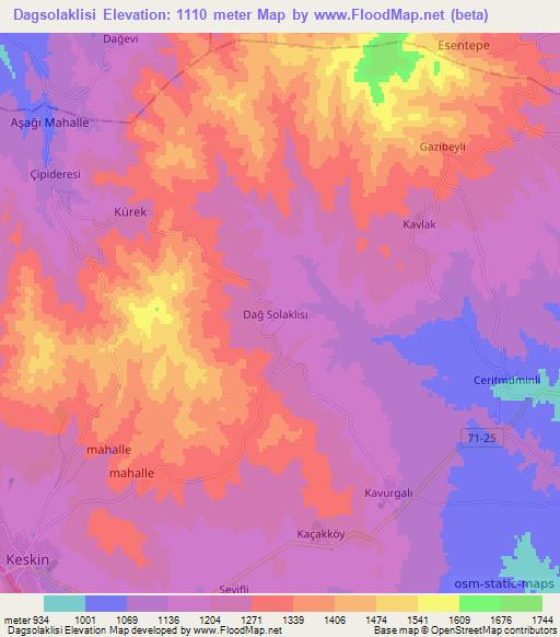 Dagsolaklisi,Turkey Elevation Map