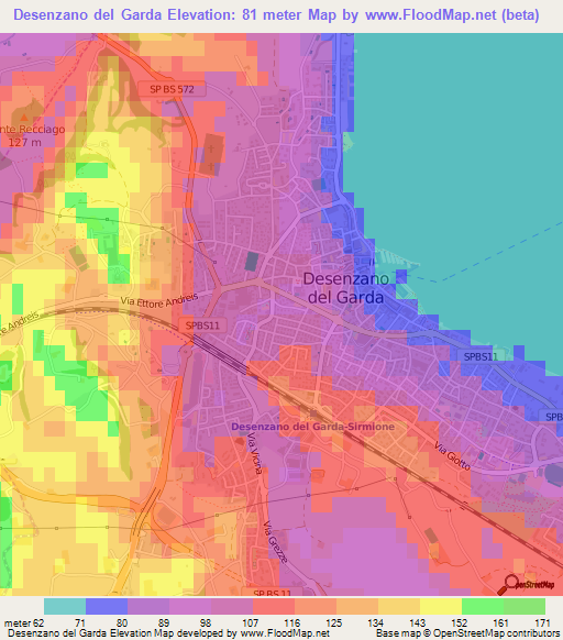 Desenzano del Garda,Italy Elevation Map