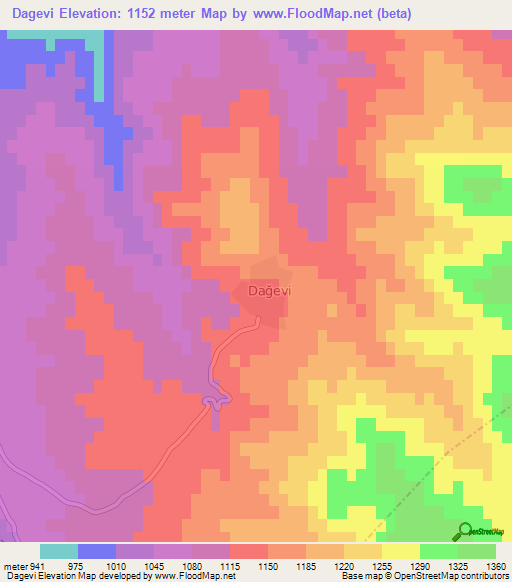 Dagevi,Turkey Elevation Map