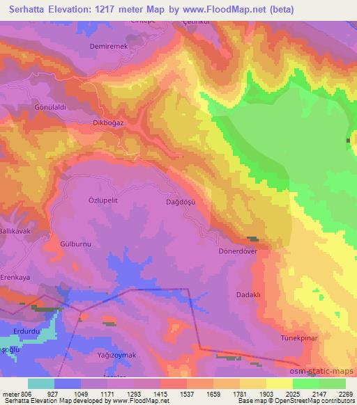 Serhatta,Turkey Elevation Map