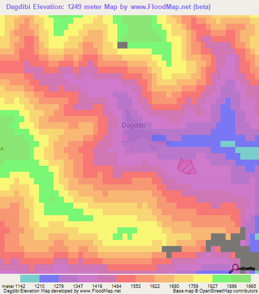 Dagdibi,Turkey Elevation Map