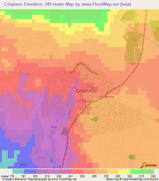 Crispiano,Italy Elevation Map