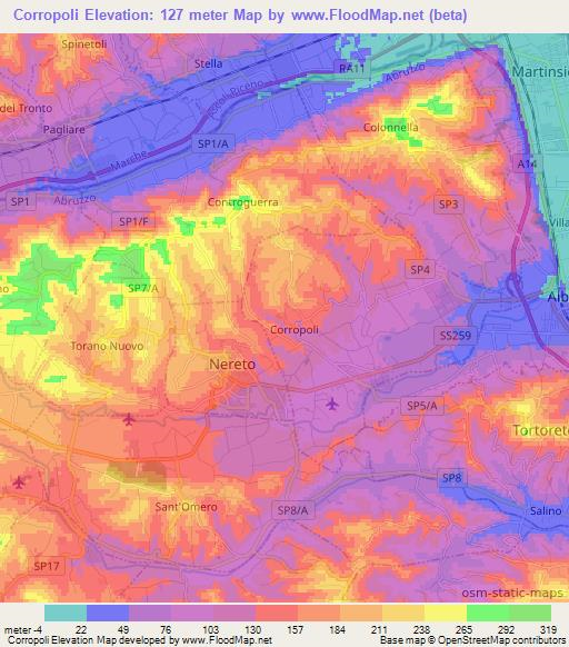 Corropoli,Italy Elevation Map