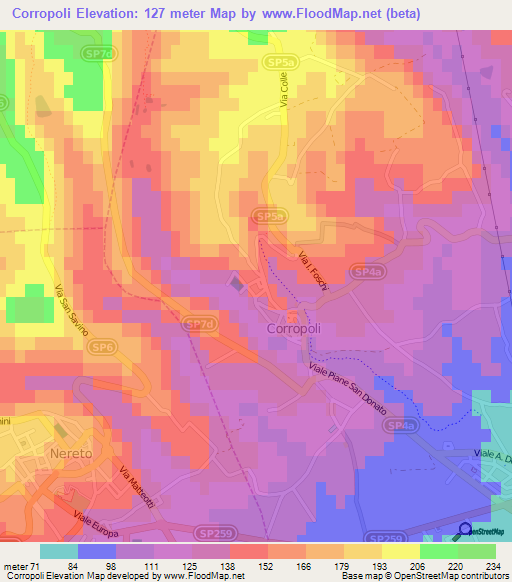 Corropoli,Italy Elevation Map