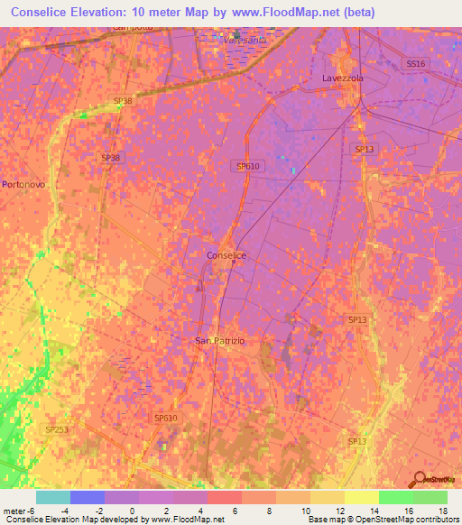 Conselice,Italy Elevation Map