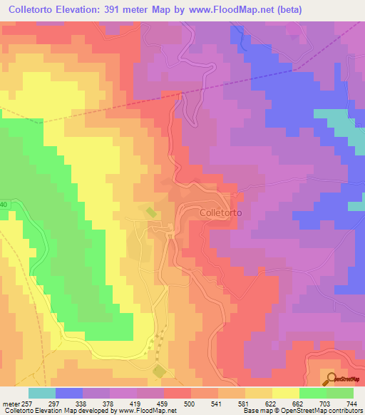 Colletorto,Italy Elevation Map