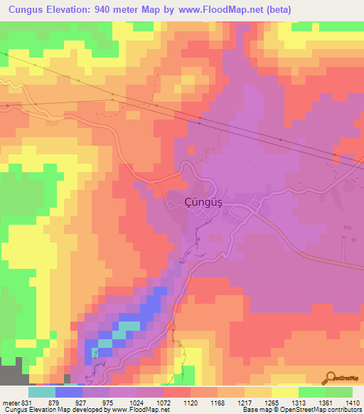 Cungus,Turkey Elevation Map