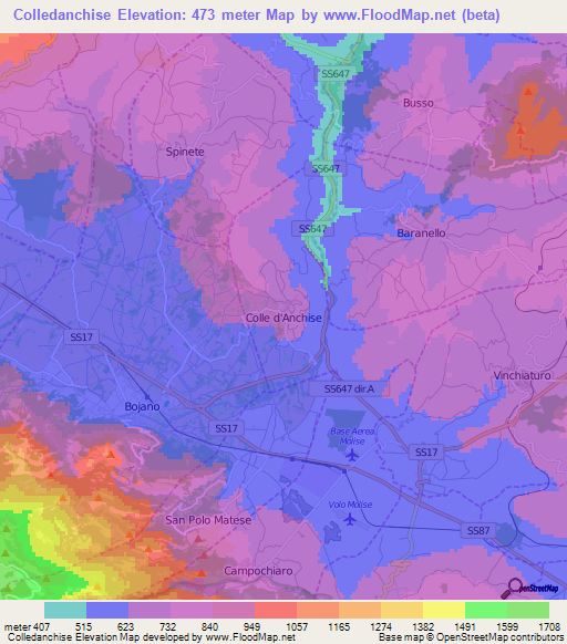 Colledanchise,Italy Elevation Map