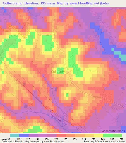 Collecorvino,Italy Elevation Map