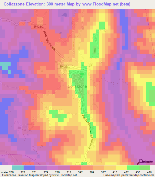 Collazzone,Italy Elevation Map