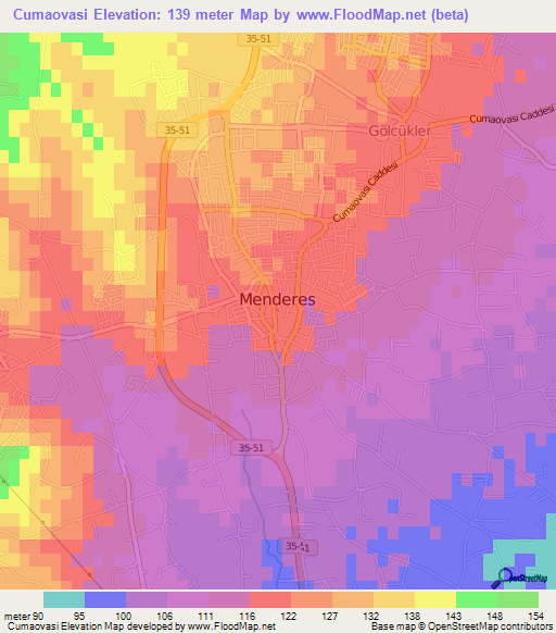 Cumaovasi,Turkey Elevation Map