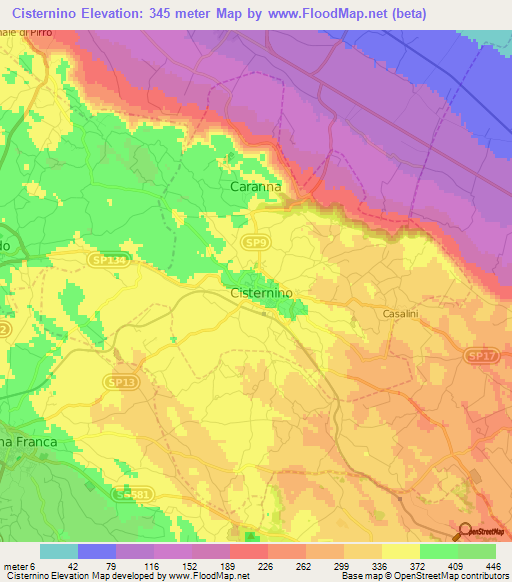 Cisternino,Italy Elevation Map