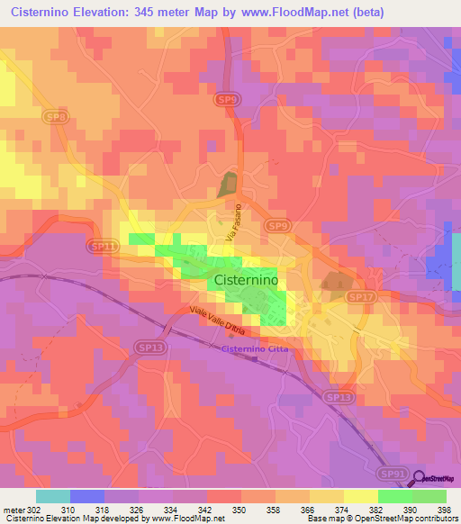 Cisternino,Italy Elevation Map