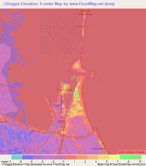 Chioggia,Italy Elevation Map