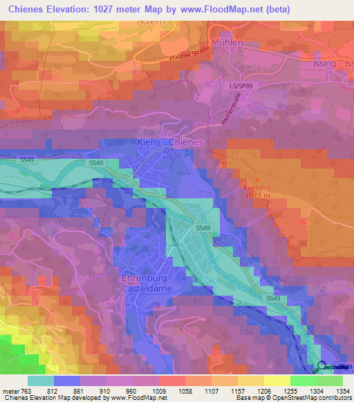 Chienes,Italy Elevation Map