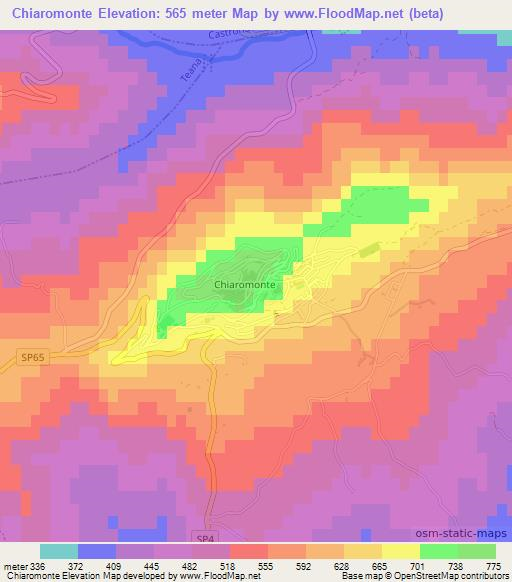 Chiaromonte,Italy Elevation Map