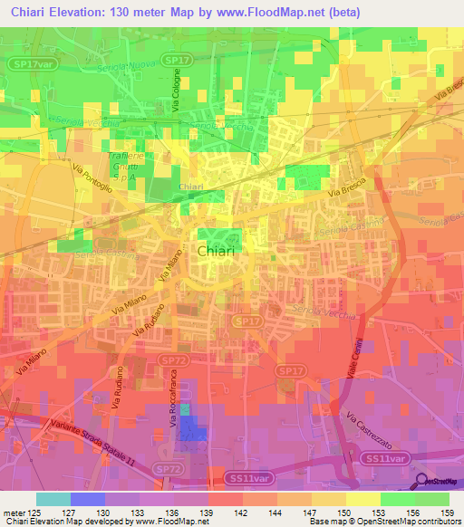 Chiari,Italy Elevation Map