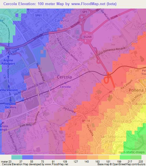 Cercola,Italy Elevation Map
