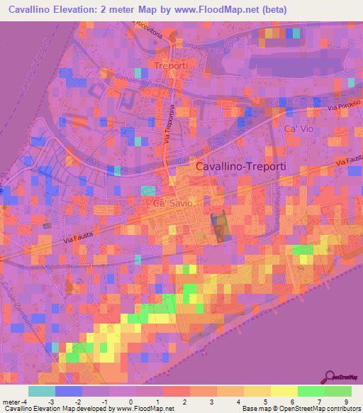 Cavallino,Italy Elevation Map