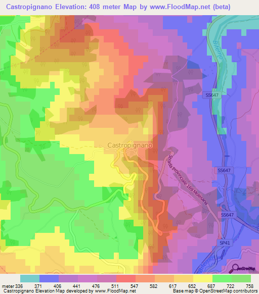 Castropignano,Italy Elevation Map