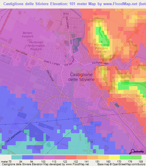 Castiglione delle Stiviere,Italy Elevation Map