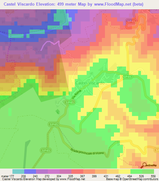 Castel Viscardo,Italy Elevation Map