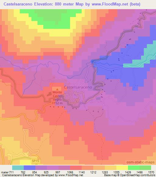 Castelsaraceno,Italy Elevation Map