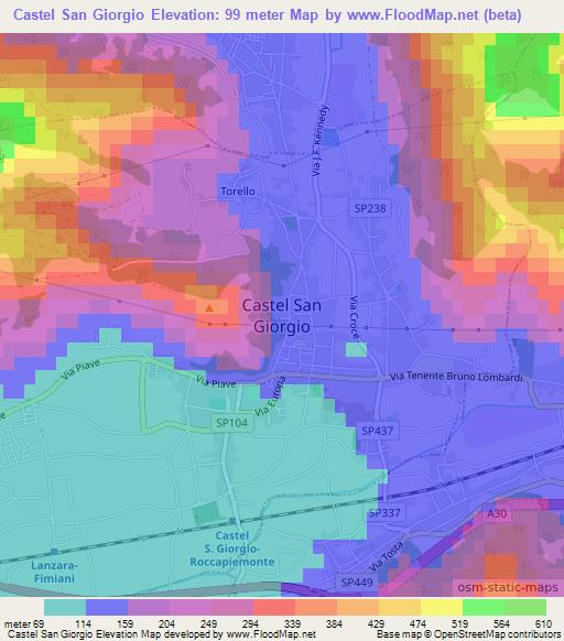 Castel San Giorgio,Italy Elevation Map