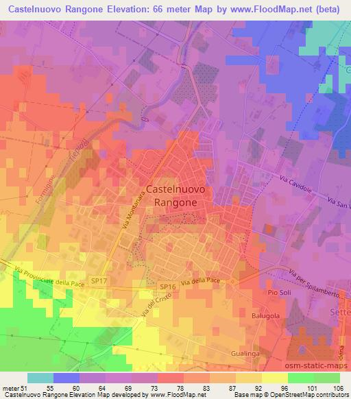 Castelnuovo Rangone,Italy Elevation Map