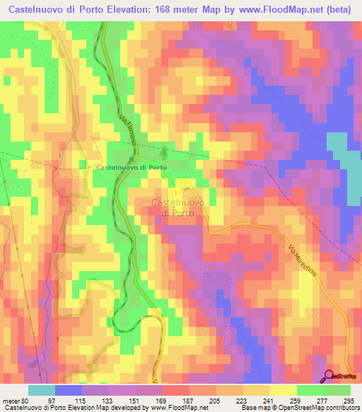 Castelnuovo di Porto,Italy Elevation Map