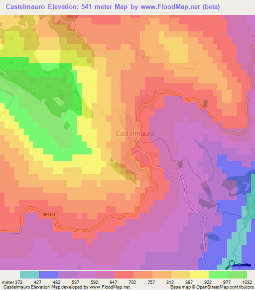 Castelmauro,Italy Elevation Map