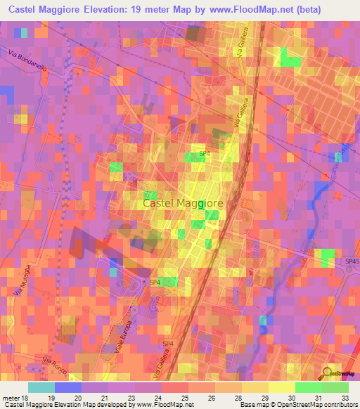 Castel Maggiore,Italy Elevation Map