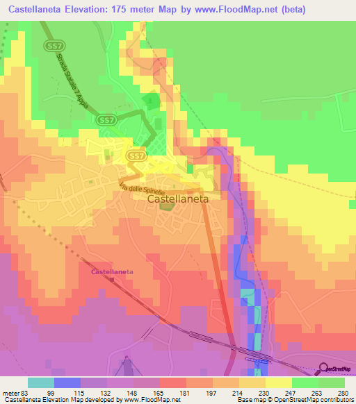 Castellaneta,Italy Elevation Map