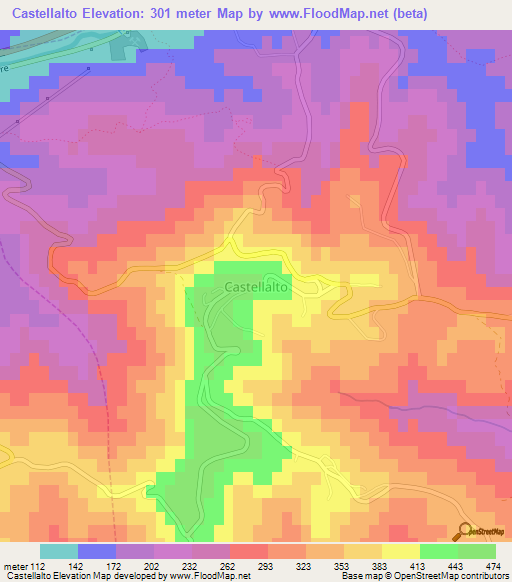 Castellalto,Italy Elevation Map