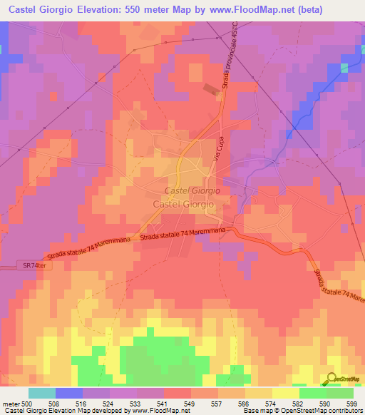Castel Giorgio,Italy Elevation Map