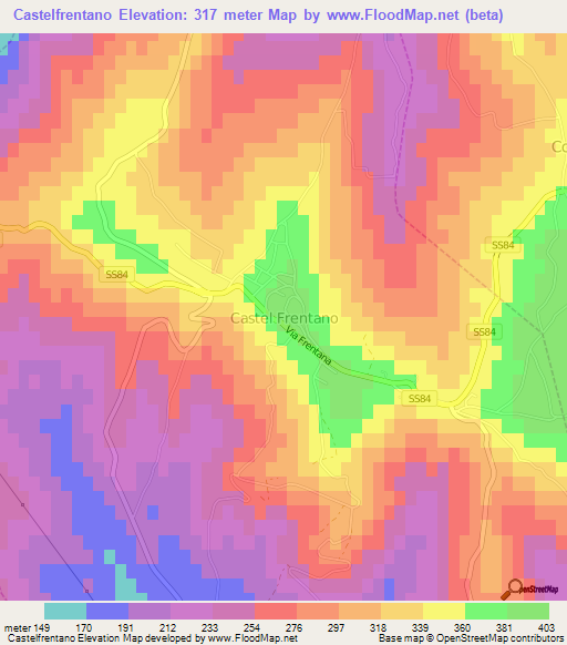 Castelfrentano,Italy Elevation Map