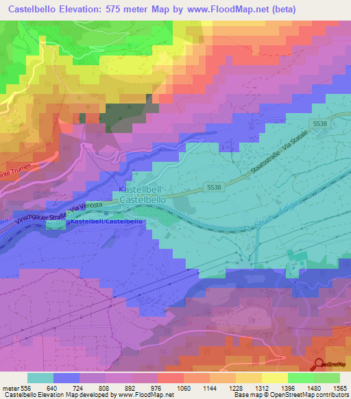 Castelbello,Italy Elevation Map