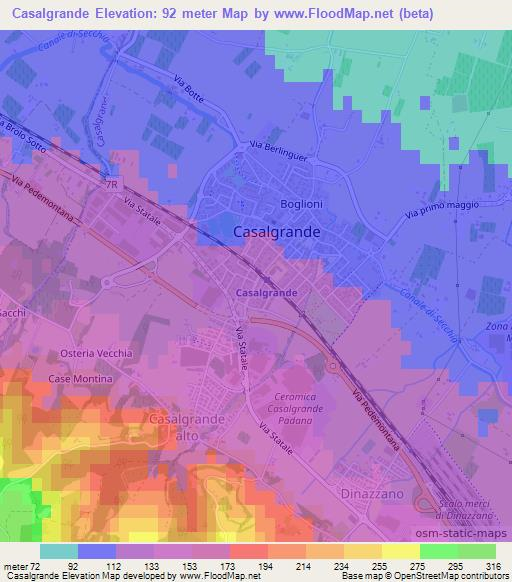 Casalgrande,Italy Elevation Map