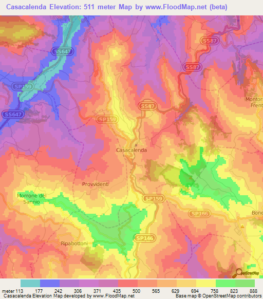 Casacalenda,Italy Elevation Map