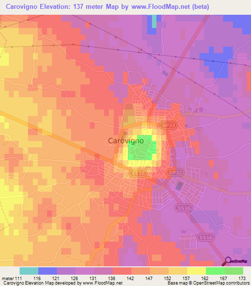 Carovigno,Italy Elevation Map