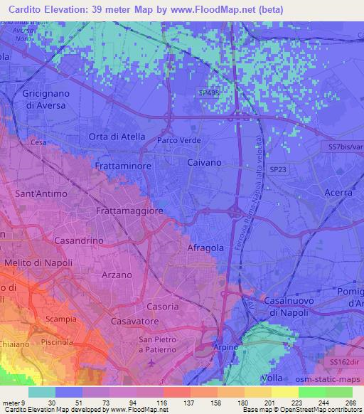 Cardito,Italy Elevation Map