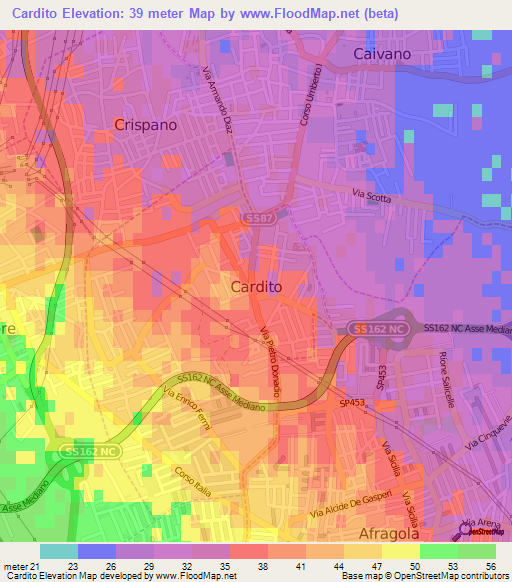 Cardito,Italy Elevation Map