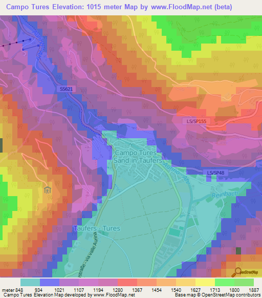 Campo Tures,Italy Elevation Map